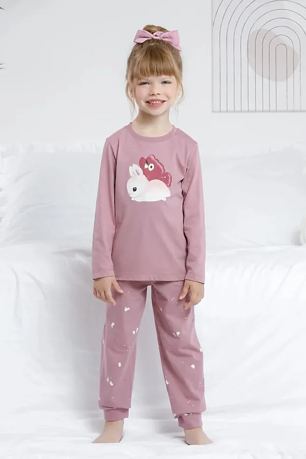 Пижама CROCKID, морозная вишня. - фото 1