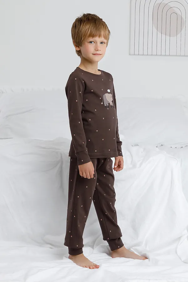 Пижама CROCKID, темно-коричневый - фото 1