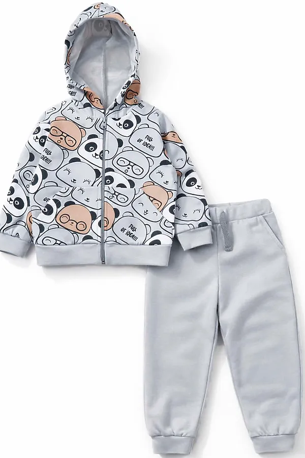 Костюм футер 2х нитка начёс YOULALA, серый - фото 1