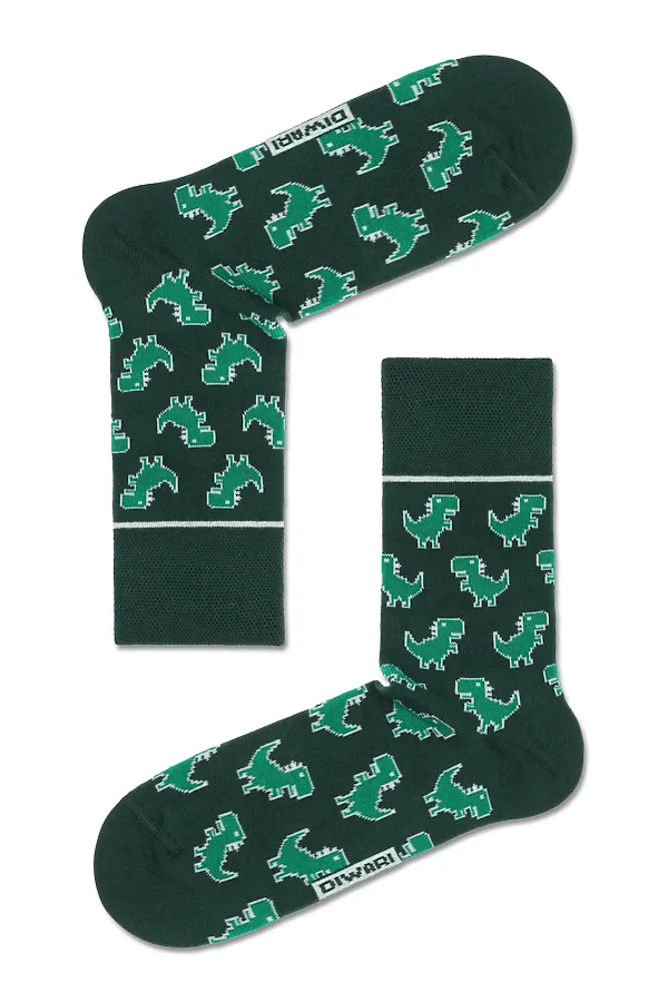 DIWARI HAPPY Хлопковые носки с рисунком «Динозавры» DIWARI, темно-зеленый - фото 1