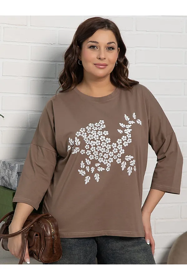 Блуза Ромашка LADY TAIGA, бежевая - фото 1