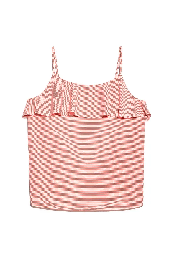 CONTE LBL 910 Стильный топ на тонких бретелях CONTE ELEGANT, белый-коралловый - фото 1