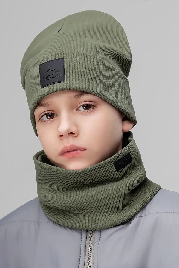 Комплект (Шапка+Снуд) BODO-S, темно-оливковый - фото 1