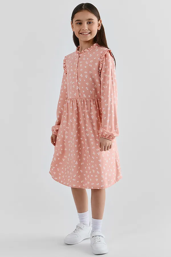 Платье для девочек MARK FORMELLE, цветочки на розовом - фото 1