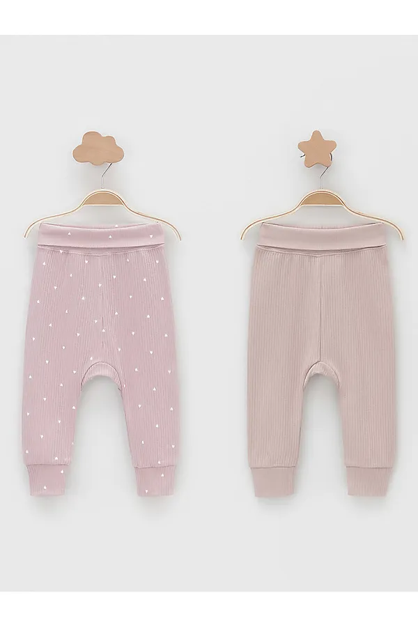 Брюки 2шт. CROCKID, розово-бежевый - фото 1