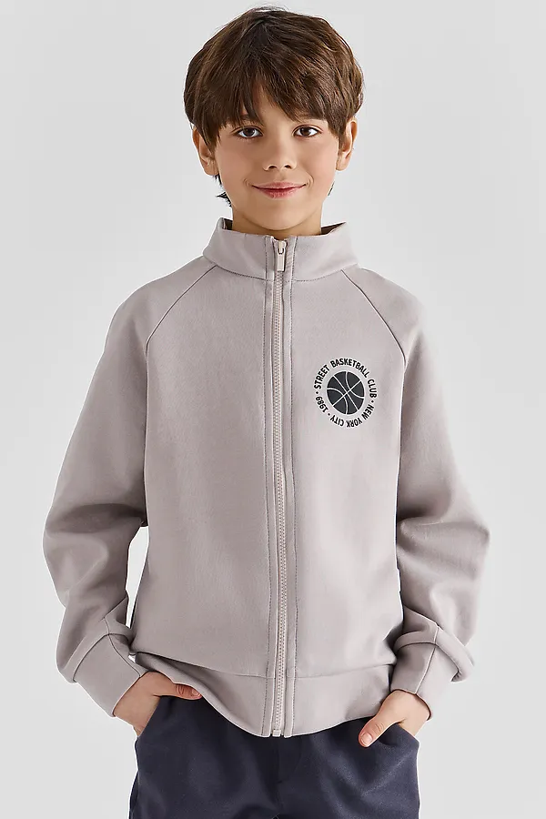 Толстовка для мальчиков MARK FORMELLE, серый пепел +печать - фото 1