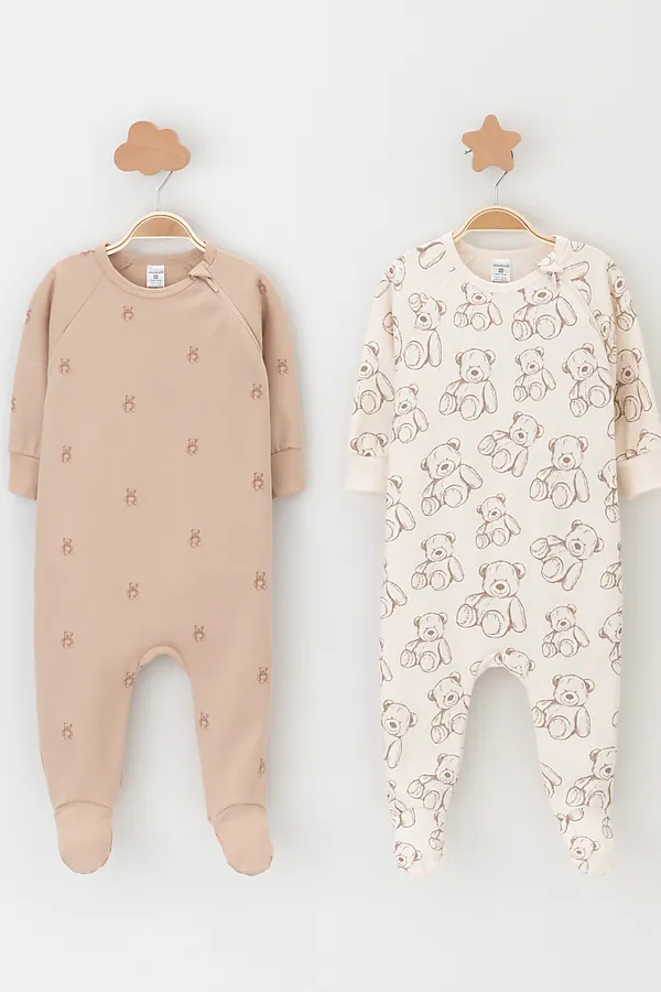 Комбинезоны, 2 шт. CROCKID, молочный - фото 1