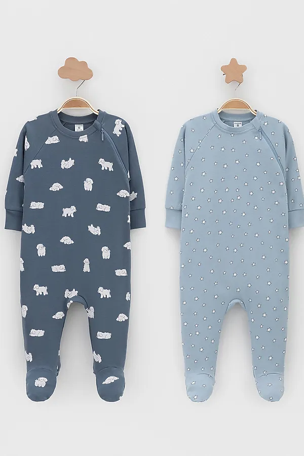 Комбинезоны, 2 шт. CROCKID, серо-голубой - фото 1