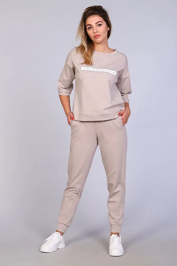 Костюм с брюками ТК-359с НАТАЛИ, светло-бежевый - фото 1