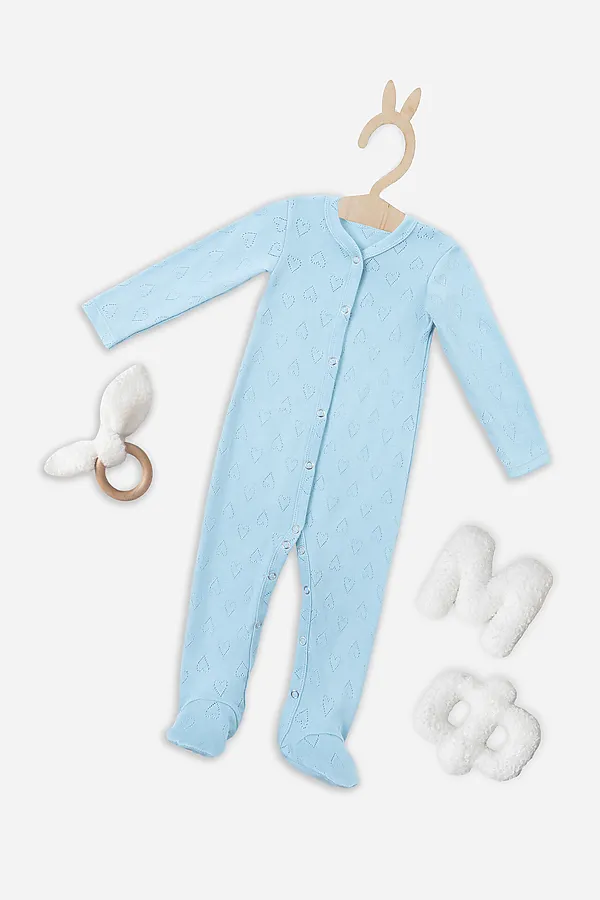 Комбинезон нательный детский MARK FORMELLE, сердечки на голубом - фото 1