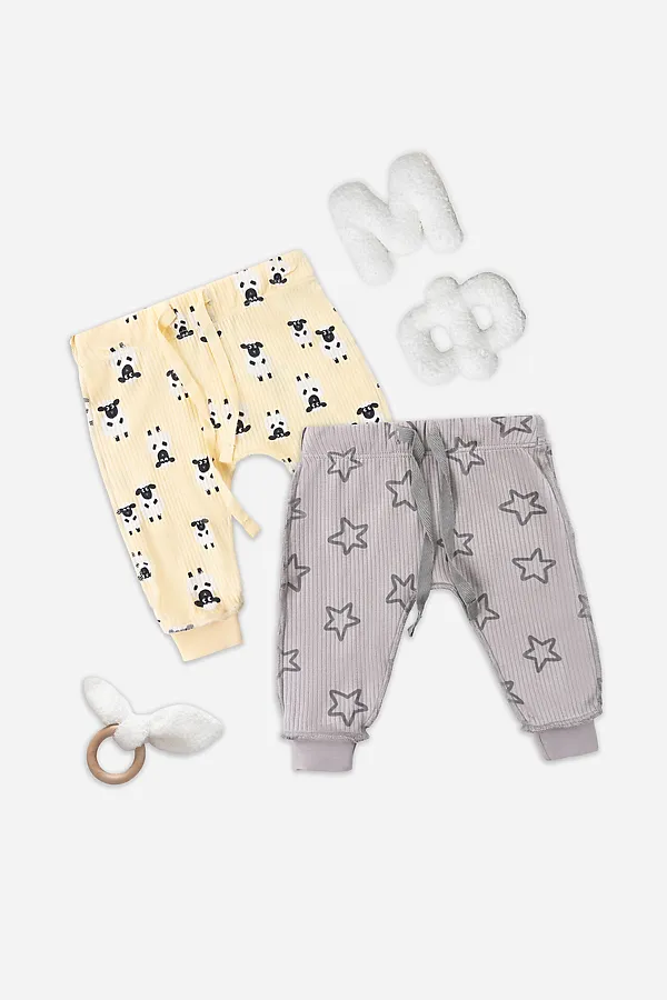 Ползунки детские (2шт.) MARK FORMELLE, барашки на абрикосовом +звездочки на сером - фото 1