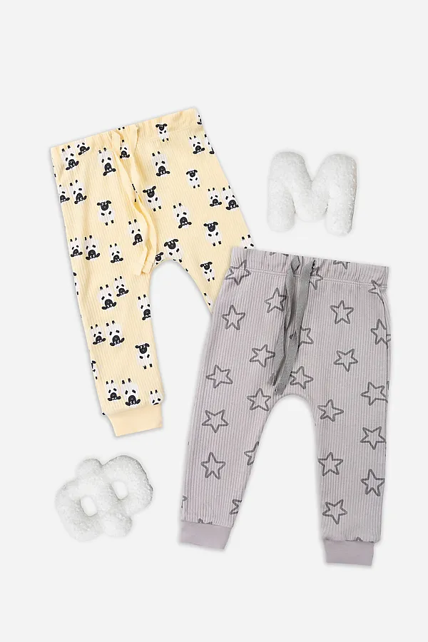 Ползунки детские (2шт.) MARK FORMELLE, барашки на абрикосовом +звездочки на сером - фото 1