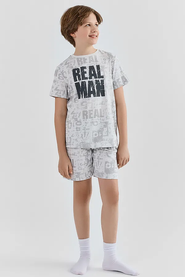 Комплект для мальчиков (футболка, шорты) MARK FORMELLE, мраморный камуфляж - фото 1