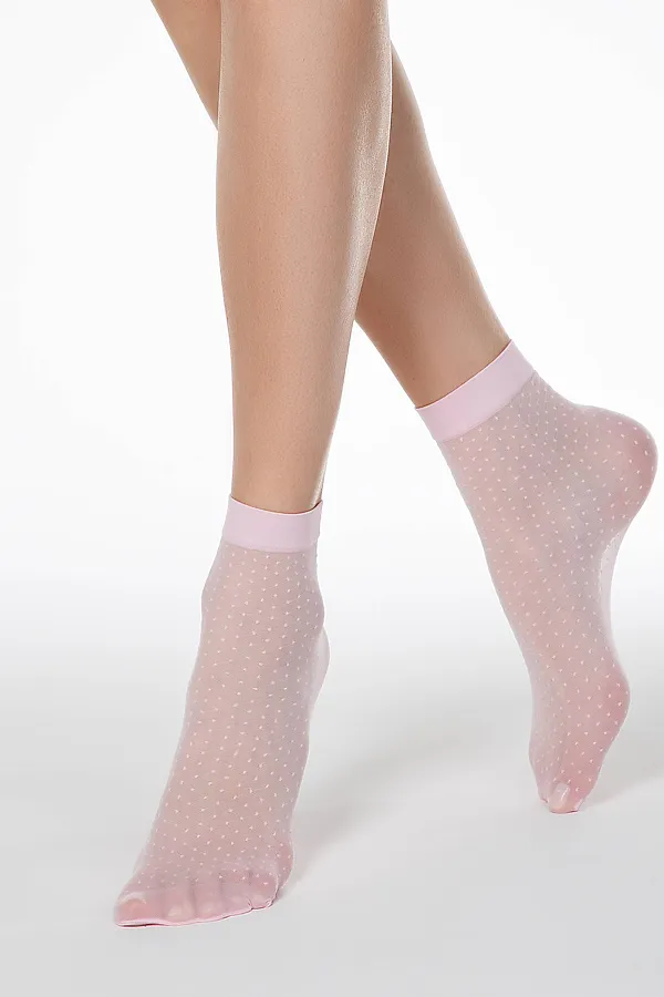 CONTE FANTASY 20 Носки в горошек CONTE ELEGANT, светло-розовый - фото 1