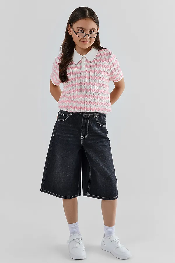 Бермуды джинсовые для девочек MARK FORMELLE, темно -серый - фото 1