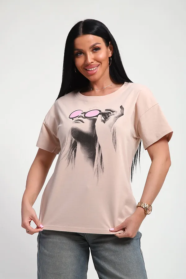 Футболка 85660 НАТАЛИ, бежевый - фото 1