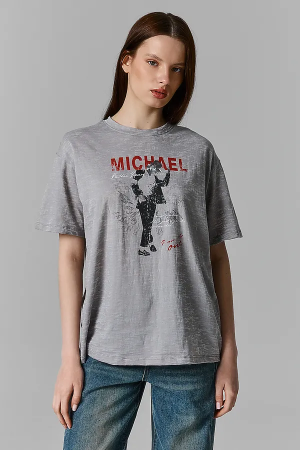 Джемпер женский MARK FORMELLE, серый +печать - фото 1