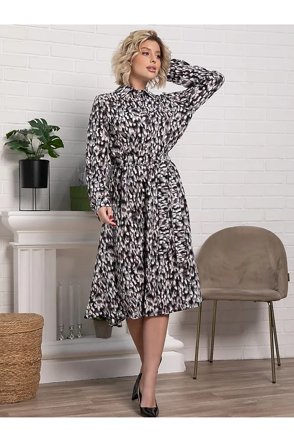 Платье Морена LADY TAIGA, серо-белое - фото 1