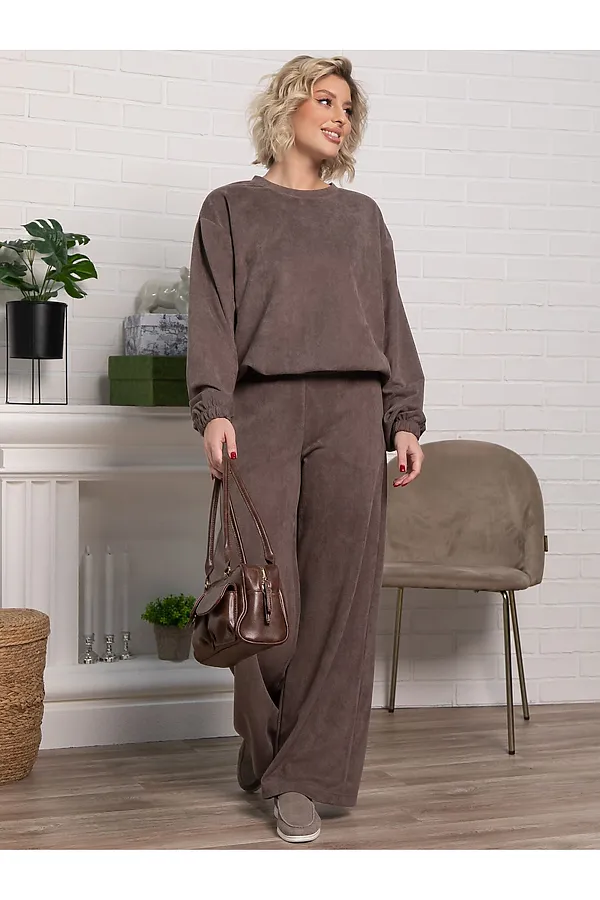 60% полиэстер, 35% вискоза, 5% эластан LADY TAIGA, коричневый - фото 1