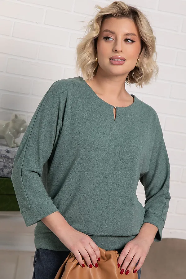 Джемпер трикотажный Претти LADY TAIGA, зеленый - фото 1