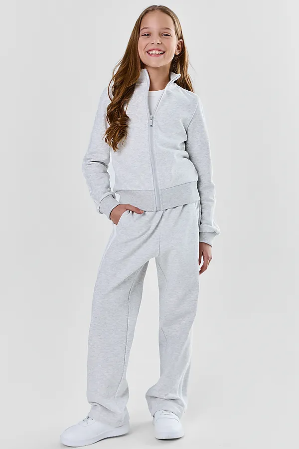 Комплект для девочек (толстовка, брюки) MARK FORMELLE, серый меланж 4306-а - фото 1