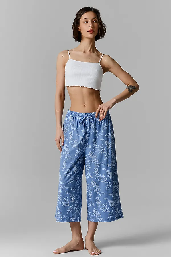 Бриджи женские MARK FORMELLE, веточки на св.синем - фото 1