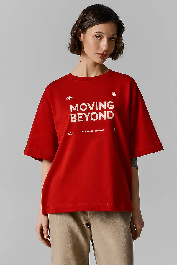 Футболка женская MARK FORMELLE, красная лава +печать - фото 1