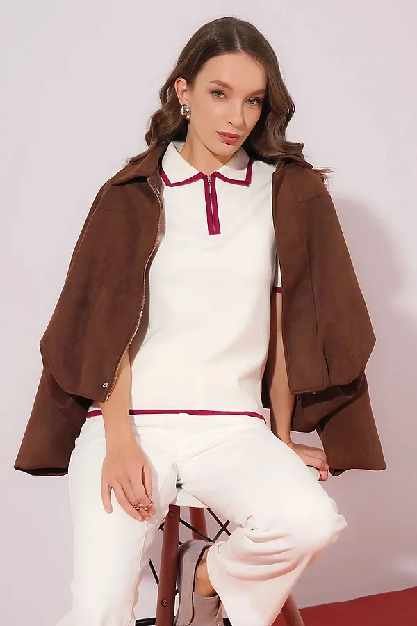 Вязанный джемпер CLEVER, молочный - фото 1