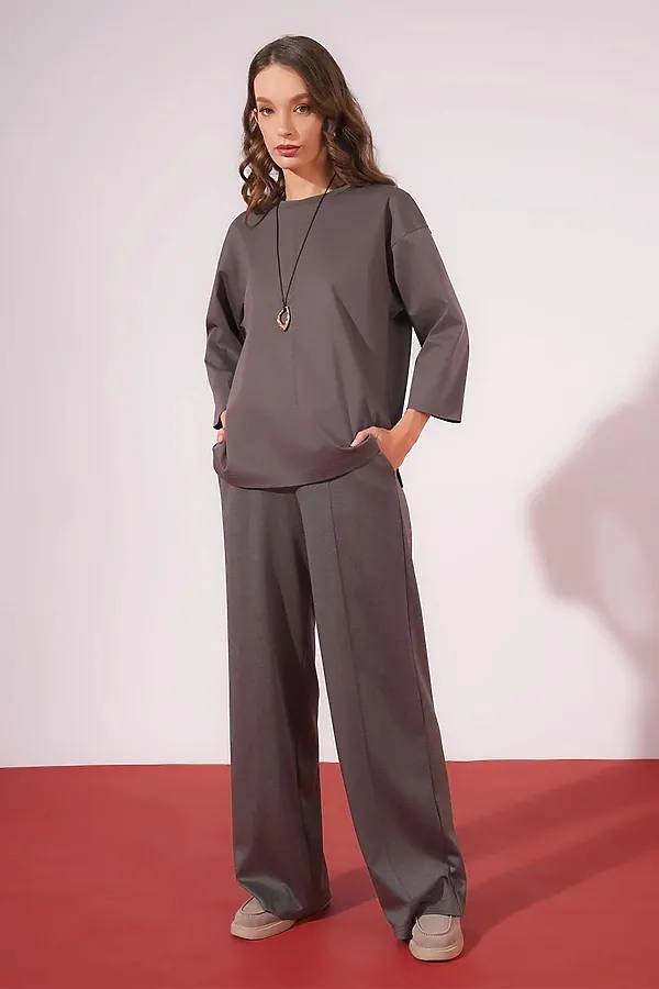 Брюки CLEVER, кофейный/т.серый - фото 1