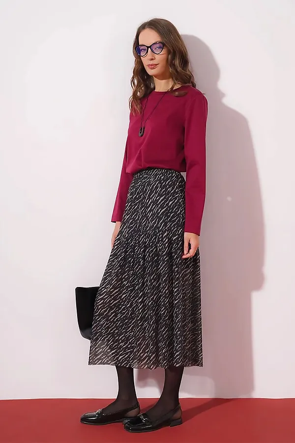 Юбка CLEVER, чёрный/св.бежевый - фото 1