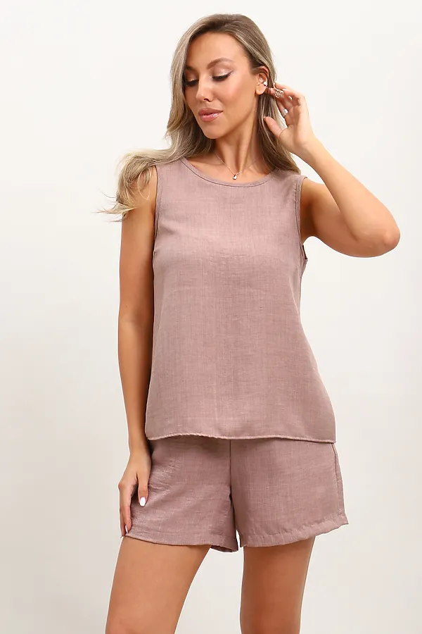 Костюм с шортами КЖ-001 НАТАЛИ, бежевый - фото 1