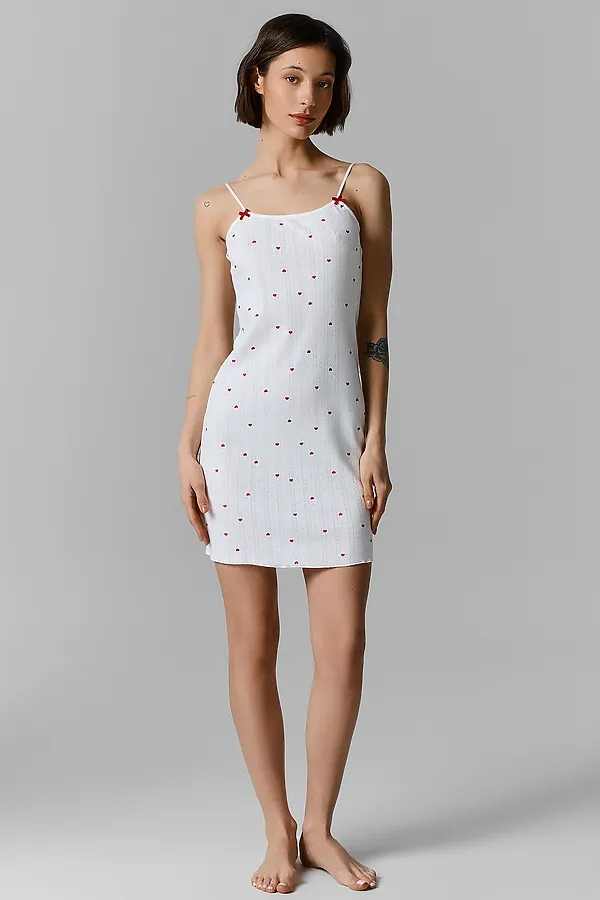 Сорочка ночная женская MARK FORMELLE, красные сердечки1 - фото 1