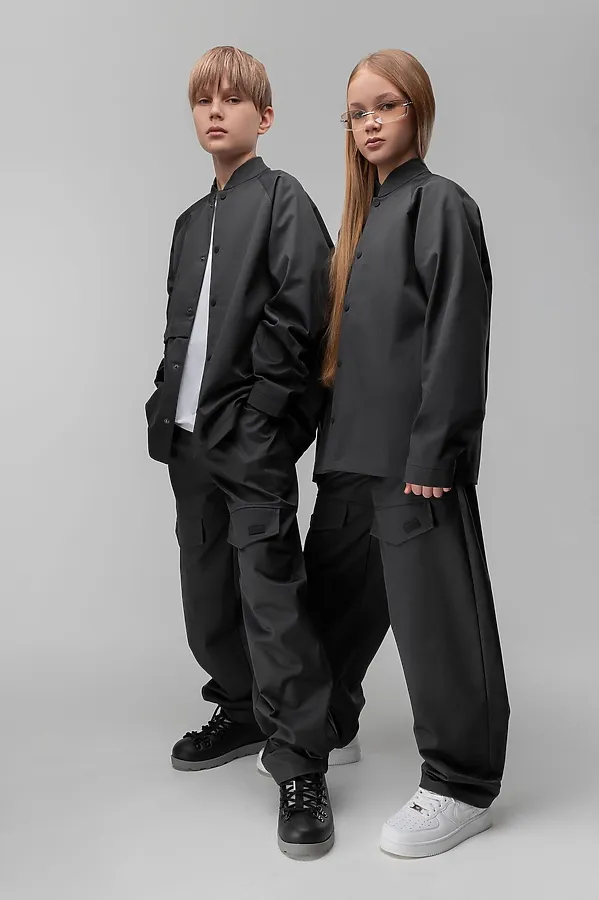 Костюм из ткани саржевого переплетения BODO, серый - фото 1