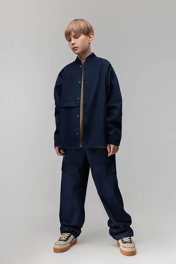 Костюм из ткани саржевого переплетения BODO, темно-синий - фото 1