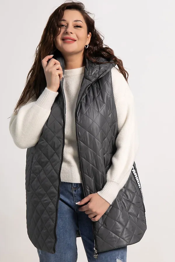 Жилет утепленный Фирменный стиль LADY TAIGA, графит - фото 1