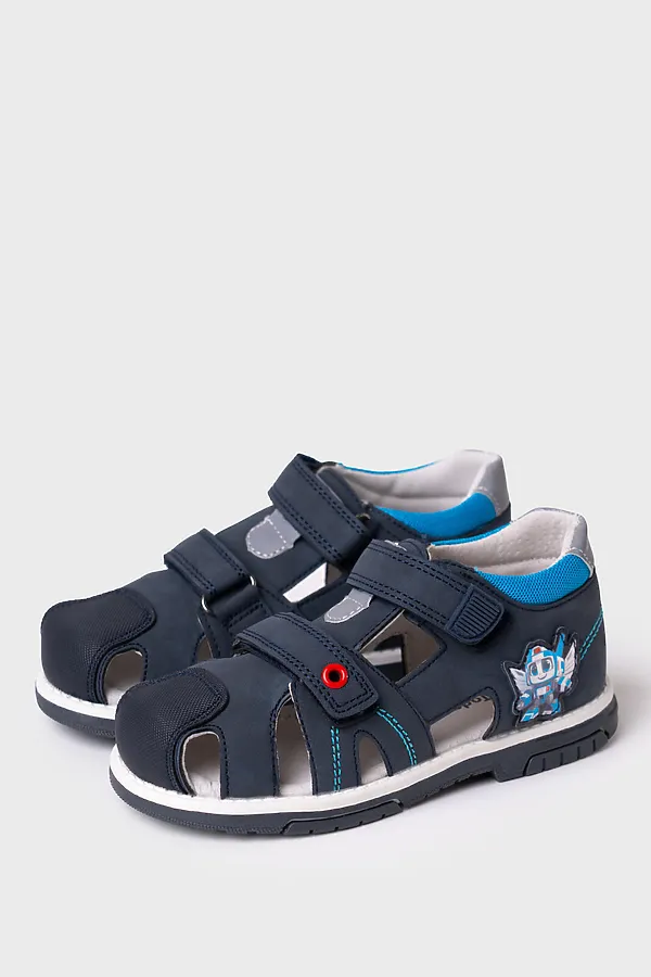Сандалии для мальчиков PLAYTODAY, тёмно-синий,зеленый - фото 1