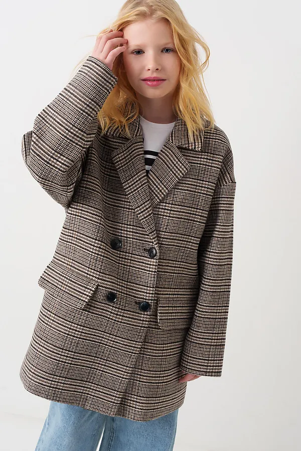 Полупальто текстильное для девочек PLAYTODAY, разноцветный - фото 1