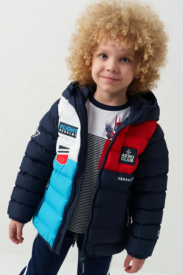 Куртка текстильная с полиуретановым покрытием для мальчиков PLAYTODAY, разноцветный - фото 1