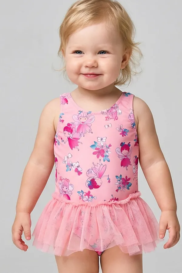 Купальник детский трикотажный для девочек PLAYTODAY, разноцветный - фото 1