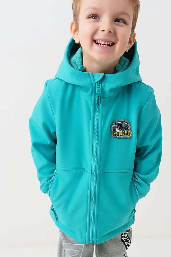 Куртка текстильная с полиуретановым покрытием для мальчиков PLAYTODAY, бирюзовый - фото 1