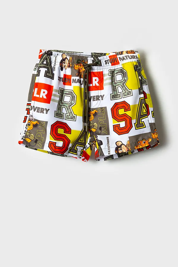 Шорты текстильные плавательные для мальчиков, средней длины PLAYTODAY, разноцветный - фото 1