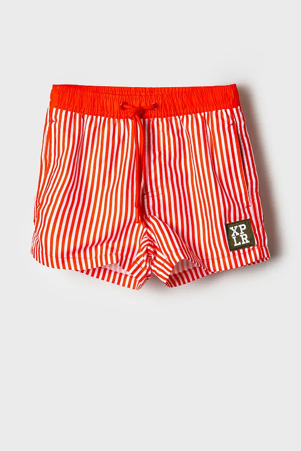 Шорты текстильные плавательные для мальчиков, средней длины PLAYTODAY, красный,белый - фото 1