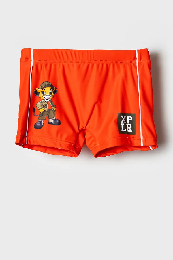 Плавки-шорты трикотажные для мальчиков, средней длины PLAYTODAY, красный - фото 1