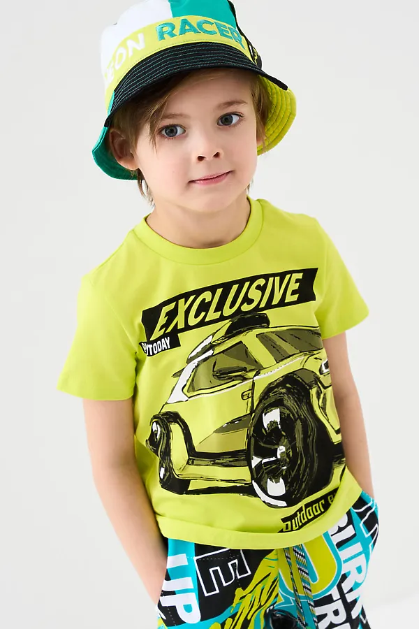 Фуфайка трикотажная для мальчиков (футболка) PLAYTODAY, светло-зеленый - фото 1