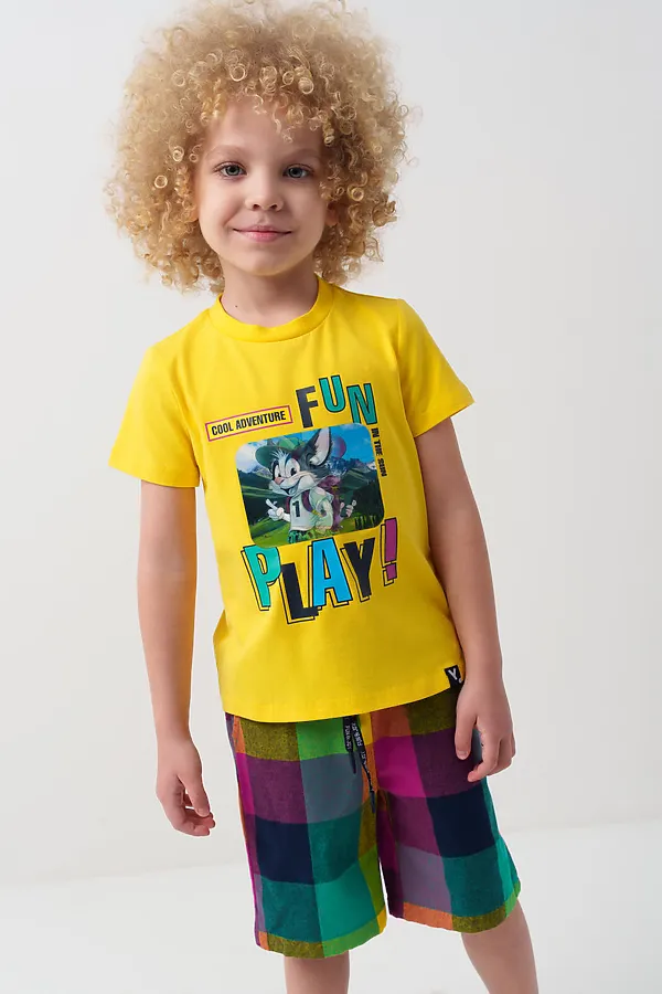 Шорты текстильные для мальчиков PLAYTODAY, разноцветный - фото 1