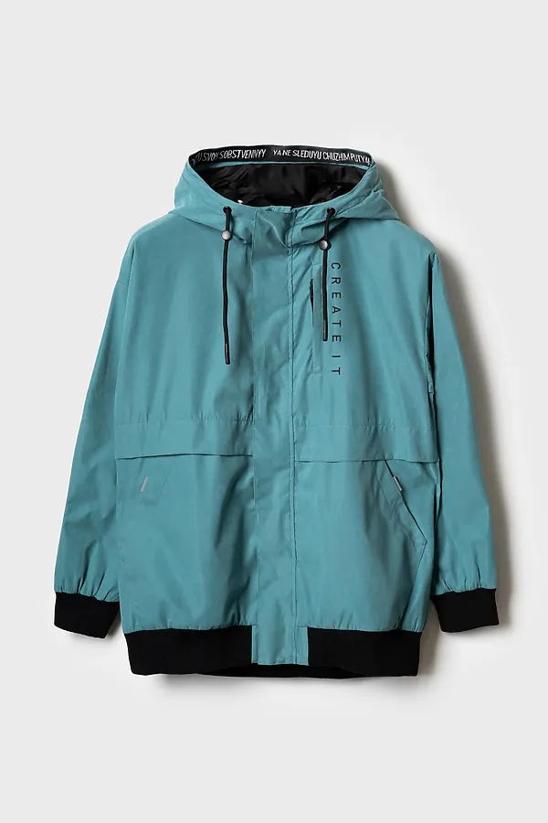 Куртка текстильная с полиуретановым покрытием для мальчиков (ветровка) PLAYTODAY, серый - фото 1