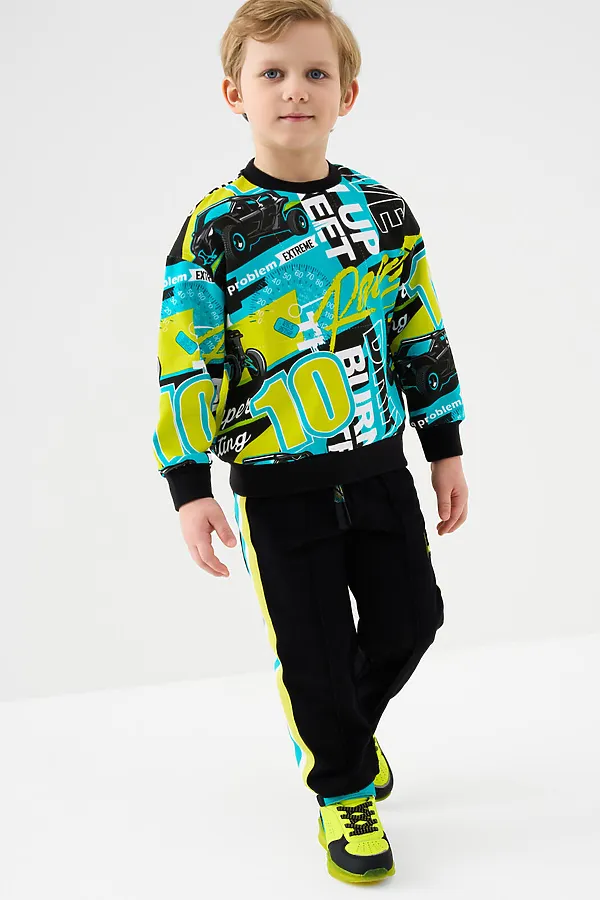 Комплект трикотажный для мальчиков: толстовка, брюки PLAYTODAY, разноцветный - фото 1