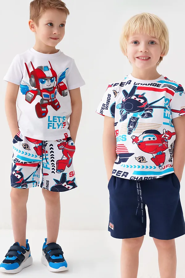 Шорты трикотажные для мальчиков, 2 шт в комплекте PLAYTODAY, разноцветный - фото 1