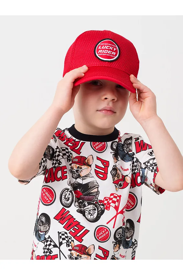 Кепка трикотажная для мальчиков PLAYTODAY, красный - фото 1
