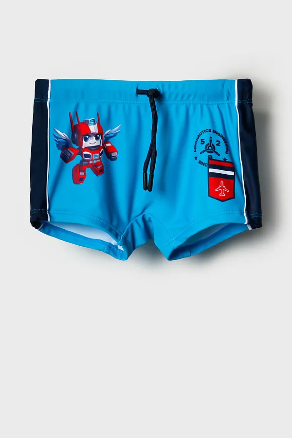 Плавки-шорты трикотажные для мальчиков, короткие PLAYTODAY, тёмно-синий,ярко-синий - фото 1